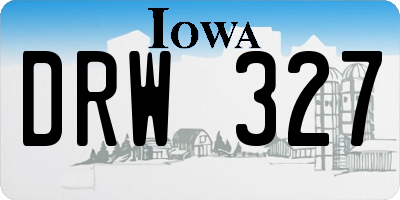 IA license plate DRW327