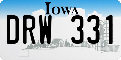 IA license plate DRW331