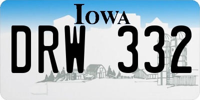 IA license plate DRW332