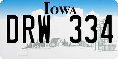 IA license plate DRW334