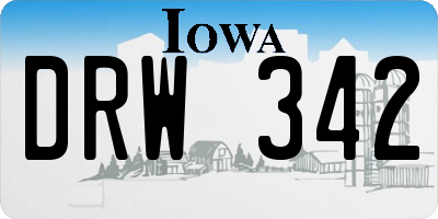 IA license plate DRW342