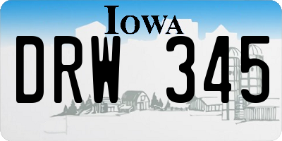 IA license plate DRW345