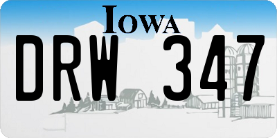 IA license plate DRW347