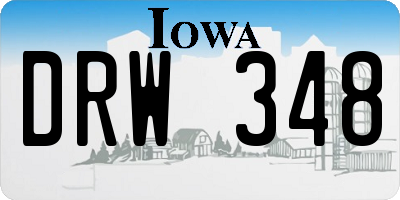 IA license plate DRW348