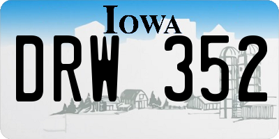 IA license plate DRW352