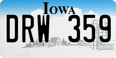 IA license plate DRW359