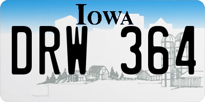 IA license plate DRW364