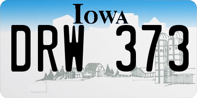 IA license plate DRW373