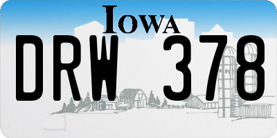 IA license plate DRW378