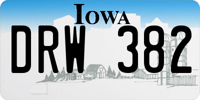 IA license plate DRW382