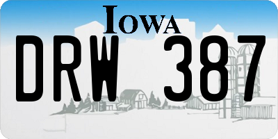 IA license plate DRW387