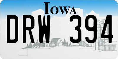 IA license plate DRW394