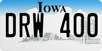 IA license plate DRW400