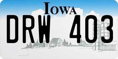 IA license plate DRW403