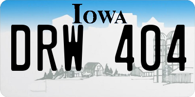 IA license plate DRW404