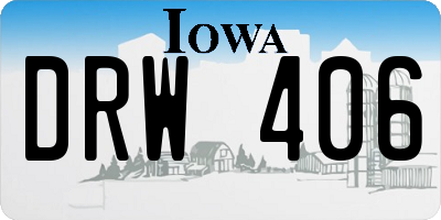 IA license plate DRW406