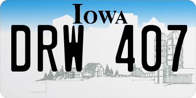 IA license plate DRW407
