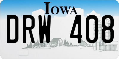 IA license plate DRW408