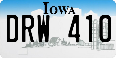 IA license plate DRW410