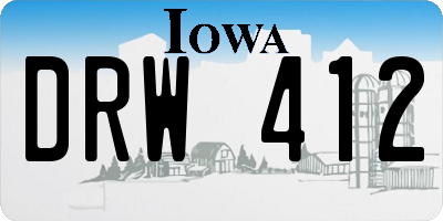 IA license plate DRW412