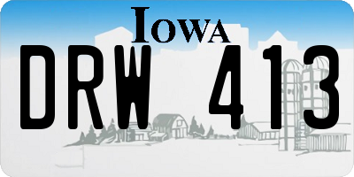 IA license plate DRW413