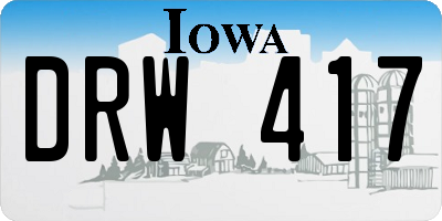 IA license plate DRW417