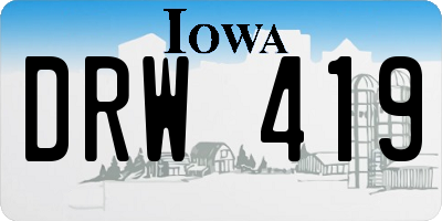 IA license plate DRW419
