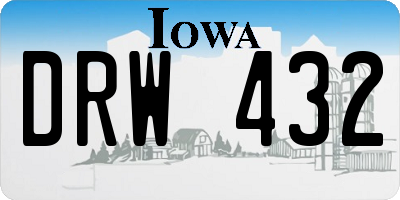 IA license plate DRW432