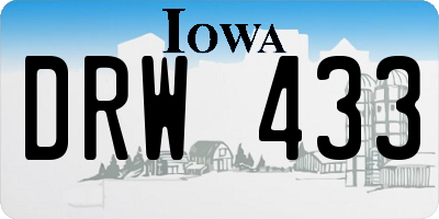 IA license plate DRW433