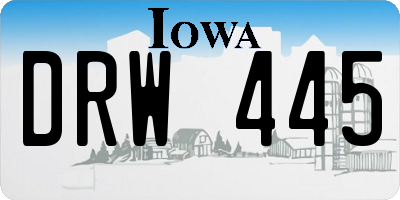 IA license plate DRW445