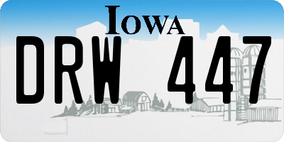IA license plate DRW447