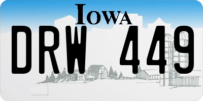 IA license plate DRW449