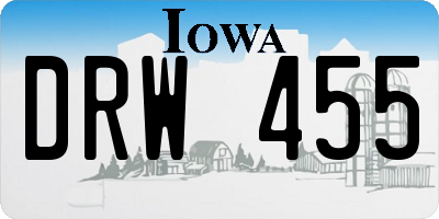 IA license plate DRW455