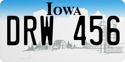 IA license plate DRW456