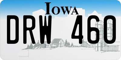 IA license plate DRW460