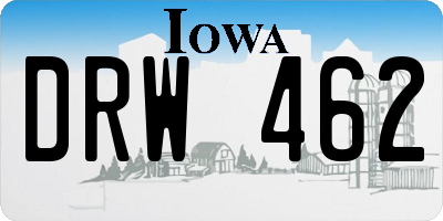 IA license plate DRW462