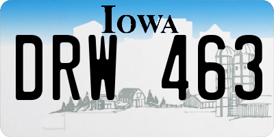 IA license plate DRW463