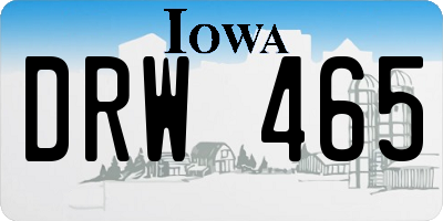 IA license plate DRW465