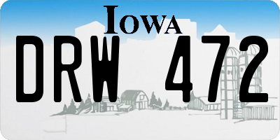 IA license plate DRW472