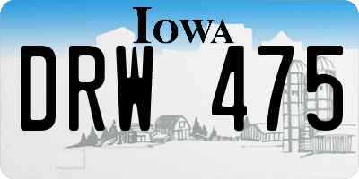 IA license plate DRW475