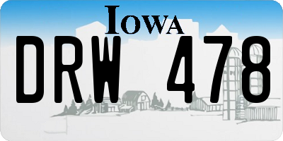 IA license plate DRW478