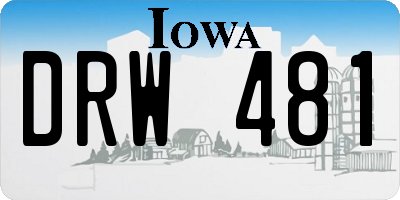 IA license plate DRW481