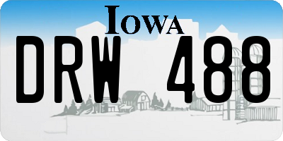 IA license plate DRW488