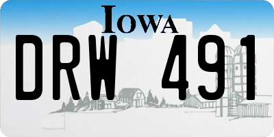 IA license plate DRW491