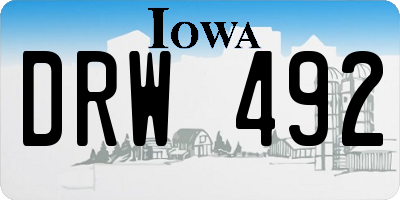 IA license plate DRW492
