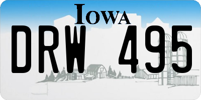 IA license plate DRW495
