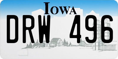 IA license plate DRW496