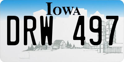 IA license plate DRW497