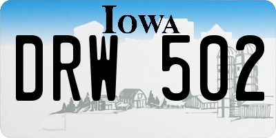 IA license plate DRW502