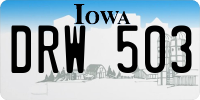 IA license plate DRW503